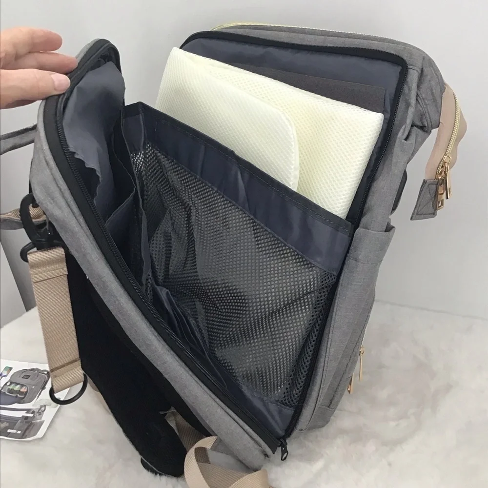 HKZ Home Keep Zeal Nylon Baby Diaper Bag/Backpack Foldable Crib Storage Travel